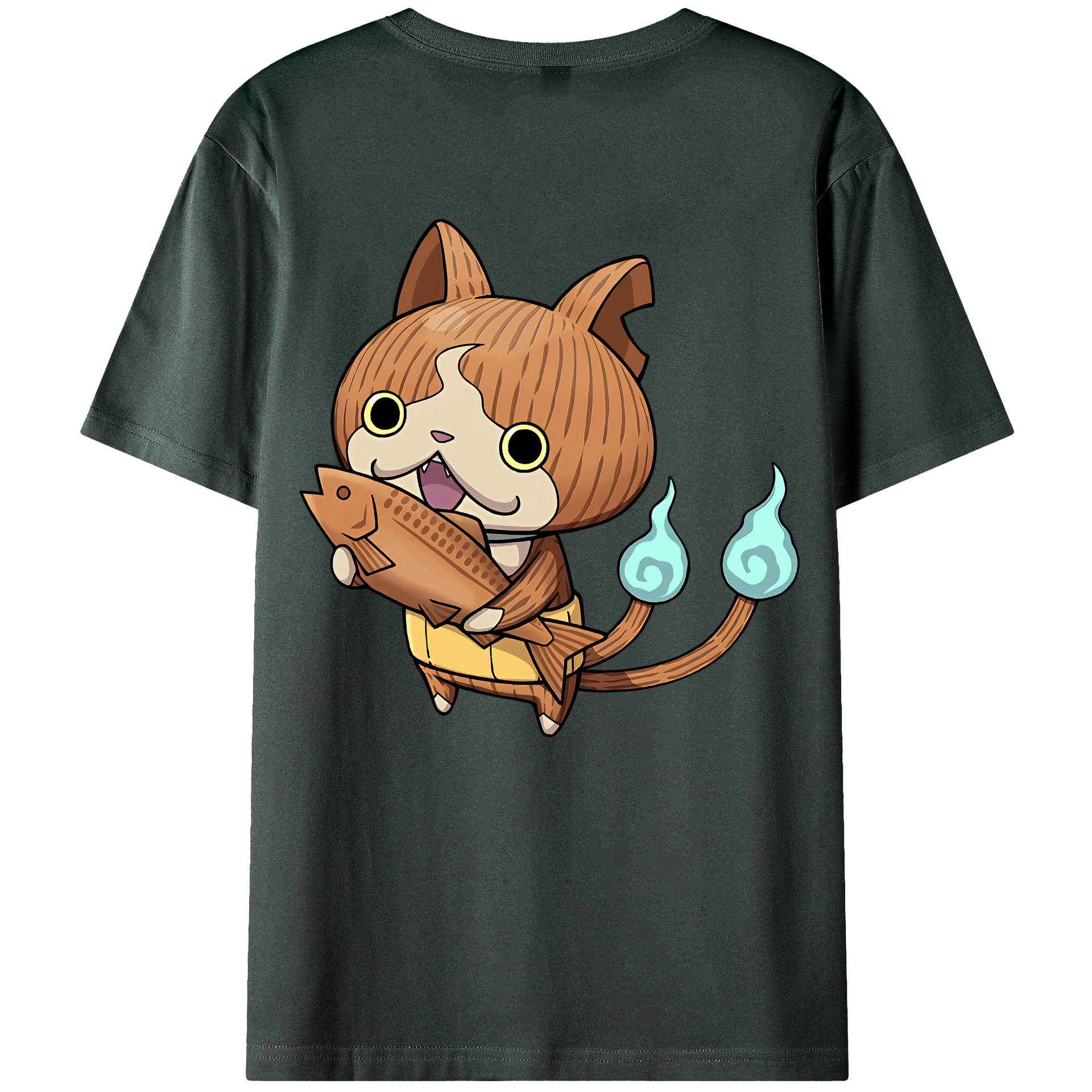 （画像用） 妖怪ウォッチ Yo-kai Watch 綿100％ メンズ半袖Tシャツ（バックプリント） 通気性